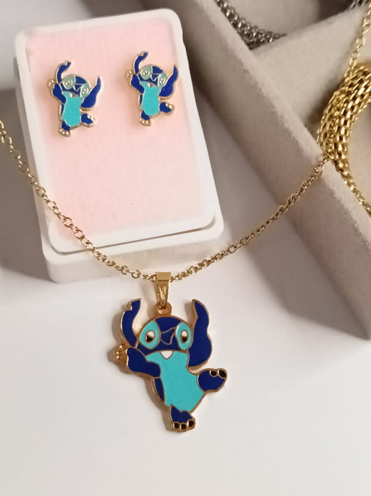 CADENA Y ARETES STITCH